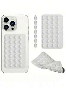 1pc Silicone Phone Sticky Grip Handle, Suction Cup Phone Case Stand, Hands-Free Adhesive Phone Handle For Selfie And Video, Phone Finger Grip Stand, Silicone Phone Grip, Suction Cup Phone Holder, Hands-Free Phone Handle, Ring Stand, Compatible With IOS And Android Phones - Multicolor - View 14