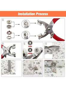 400pcs/100sets Five-Prong Snap Fastener Kit, Metal Snap Button Set With Manual Plier And Storage Box For DIY Crafts, Clothes, Hats, Bags (Random Color)