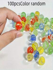 50/100 Peças Bolinhas de Gude de Vidro Coloridas 16mm/0,62 polegada, Adequadas para Jogos de Bolinhas, Decorações de Festa DIY, Decoração Doméstica, Decoração de Aquário, Ação de Graças, Presentes de Ano Novo - Multicolorido - Visão 15