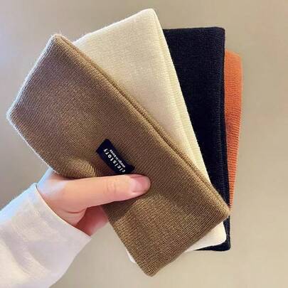 4 piezas Diademas elásticas de punto, Bandas para la cabeza deportivas casuales, Diademas anchas para otoño/invierno, posparto, yoga, accesorios para el cabello de mujer en invierno