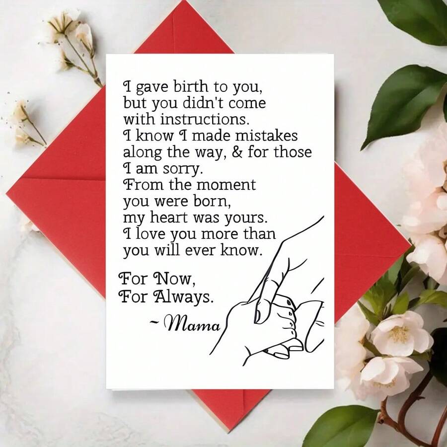 1pc Charming Greeting Cards For All Occasions - Perfect For Mother's Day, Valentine's, Birthdays & More - Includes Envelopes, Ideal For Sons & Daughters