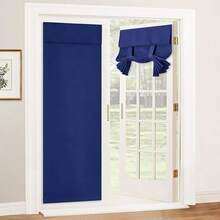 RYB HOME Tricia Blackout French Door Curtain - Room Darkening Window Drape For Patio, Sidelight & Glass Doors, W 26 X L 69, 1 Pc, Navy Blue - 深藍色英寸 - 查看 1