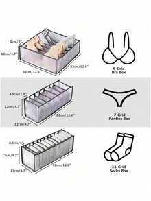 1/3 pièces Boîte de rangement pour sous-vêtements noirs, compartiments de placard de type tiroir, boîte de rangement pour vêtements et chaussettes à maille visuelle, boîte de rangement pour armoire, sous-vêtements, soutien-gorge, économise l'espace familial, peut être utilisée pour l'armoire, la chambre à coucher