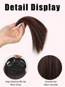 Clip-In Synthetic Hair Extensions Set Of 1, Invisible Root Volumizer Straight Clip-On Hairpiece, Top Boosting Hair Padding Pieces, Adds Volume For All - Suitable For Men & Women, Easy To Use - Multicolor - View 7