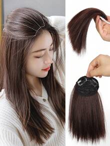 Clip-In Synthetic Hair Extensions Set Of 1, Invisible Root Volumizer Straight Clip-On Hairpiece, Top Boosting Hair Padding Pieces, Adds Volume For All - Suitable For Men & Women, Easy To Use - Multicolor - View 15