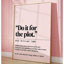 1 pieza Impresión de definición de palabra del diccionario sin marco | DESCARGA DIGITAL | Arte de pared minimalista | Impresiones "Hazlo por la trama" Decoración de habitación de niña | Póster de dormitorio, Arte de pared vintage sin marco