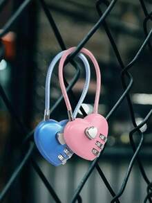 Candado con forma de corazón, candado de combinación lindo para taquillas, candado de amor digital con código, mini candado de amor, candado de combinación para puerta exterior en forma de corazón, color rosa, pequeño candado de viaje para equipaje, candado de combinación metálico con forma de corazón, código de 3 dígitos, sin ensamblaje, sin carga, sin batería - Candado de para equipaje, taquillas, mochilas, joyeros, accesorios de viaje y vacaciones, accesorios para taquillas escolares