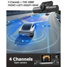 1080P WIFI Car Dash Cam With 360° Rotating Front/Rear/Left/Right Camera, Night Vision, G-Sensor, WDR, Loop Recording, App Control And 32GB SD Card - Enhanced Security, Must-Have Car Accessories For Cars