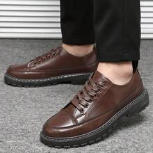 Herren Business Anzugschuhe, koreanische Mode Lässig Schuhe, vielseitige Budapester, braun, Schnürung, Metalleyelets, Büro-/Hochzeitsschuhe