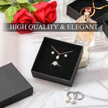 18pcs Kraft Paper Square Jewelry Boxes, Cardboard Jewelry Gift Boxes With Foam Lining, Black Necklace Ring Earring Kraft Paper Boxes, Valentine's Day Birthday Gift, Boxed Packaging, Ring Box, Jewelry Packaging, Packaging Box, Packaging Boxes, Jewelry Box, Ring Holder, Earring Holder, Minimalist Packaging, Vintage Jewelry Box, Foam Lining, Necklace Holder, Gift Giver - Black - View 3