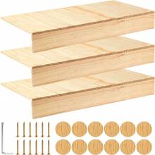 MX    3 Pcs 30 X 12 Inch Wooden Wire Rack Covers For Removable Closet Decoration Shelf Covers With Wood Grain Stickers For Pantry Bathroom Kitchen Shelving Upgrade Wood Color - 30x12英寸 - 查看 2