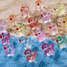 50 st mini glitterankor färgglada små hartsankor, kan döljas plastdjurfigurer, för lekhus miniatyr lekhus landskap akvariumdekoration (slumpmässig färg) - Multifärgad - Visa 5