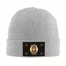 Russian Orthodox Jesus Knitted Hat For Women And Men, Beanies Winter Hat, Acrylic Base Jesus Religious Faith Face Hip-Hop Hat, No Battery - 藏青 - 查看 6