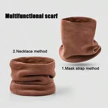 Outdoor Doppelschicht Warm Fleece Nackenwärmer, einfarbig minimalistisch vielseitig windundurchlässiger Nackenwärmer, geeignet für Radfahren, Winterausflüge, Reisen, Camping, Sport
