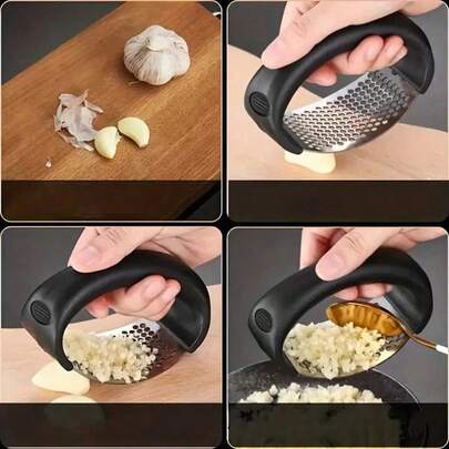 1-Piece Set, Stainless Steel Garlic Press, Manual Garlic Press, Kitchen Multifunctional Household Garlic Press, Garlic Squeeze Tool, Garlic Press Tool, Kitchen Accessories