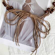 Bohemian Style Brown Woven Belt For Women - 一種尺寸 - 查看 6