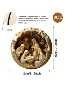 12 Peças Enfeites de Cena de Natividade - 3.15 Polegadas de Diâmetro, Caixa de Presente Recordação | Enfeites de Árvore de Natal Cena de Natividade, Decorações de Natividade, Presentes Religiosos para Cristãos e Famílias