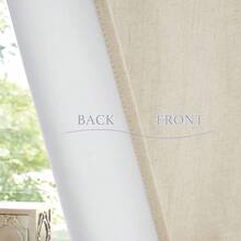 RYB HOME 100% Blackout Curtains For Sightlight Window, Linen Textured Blend Privacy Front Door Curtain Blinds For French Door Kitchen Living Room Doorway, W 12 X L 69 Inch, Beige, 1 Panel - Beigeinch - View 9