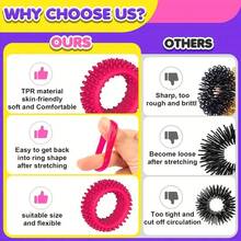 6pcs Silicone Fidget Rings Designed - Sensory Toys Featuring Distinct Textures, A Colorful Assortment To Promote Calmness And Concentration, Perfect For Classroom Incentives, Birthday Presents, And Travel Entertainment. - Multicolor - View 3