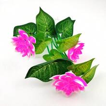 栩栩如生的人造莲花和水生植物 - 水族馆景观装饰，鱼缸水下观赏绿植 - 綠色 - 查看 8