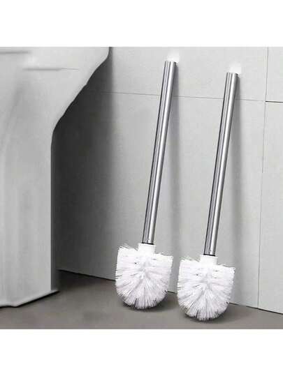 Brosse de toilette à long manche, qui peut nettoyer tous les coins de la cuvette des toilettes, tête de brosse remplaçable, propre et hygiénique, étanche, polyvalente - assistant de nettoyage des taches d'huile de cuisine, assistant de nettoyage d'hygiène de salle de bain, parfait pour le nettoyage de la salle de bain.