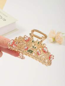 1pc Fashionable & Elegant Egyptian Cat & Flower Hair Claw Clip, Suitable For Daily Wear, Great Gift Winter Hair Accessories Elegant Hair Clutch