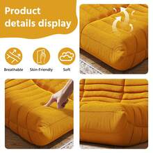 Light Luxury Minimalism Armless Floor Lounge Chair Sofa, Bean Bag Fireplace Chair, Durable And Comfortable Floor Lounge Chair, Plush Teddy Fleece Memory Foam Compressed Foam Self-Expanding Ergonomic Chair