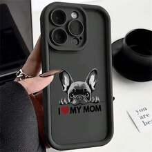 Funda de Teléfono de Dibujos Animados de Bulldog Francés Negro para iPhone 16 15 Pro Max 14 Plus 13 12 11 11Pro 12Pro 13Pro 14Pro 15Pro 16Pro Funda Protectora de Silicona de Alta Calidad Suave a Prueba de GolpesFunda para smartphone con diseños variados - Negro - Ver 5