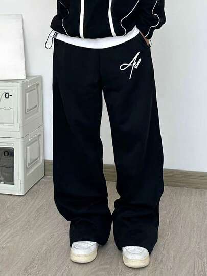 Men's Casual Minimalist Straight Leg Pants, Suitable For Outdoor Sports, Autumn/Winter