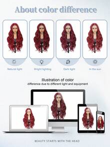 Peruka z koronką z przodu 13x6, 24-calowe, jedwabiste, gładkie, syntetyczne, długie, kręcone włosy, wysokiej jakości peruka o naturalnym wyglądzie, wstępnie wyrwana linia włosów, syntetyczna peruka z koronką z przodu odporna na ciepło z baby hair, odpowiednia dla kobiet, regulowany pasek, odpowiednia do noszenia na co dzień, na Boże Narodzenie, Halloween, Nowy Rok, karnawał, festiwal muzyczny i inne okazje