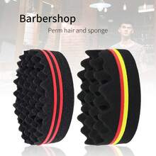 1pc/2pcs Double Hole Hair Sponge Brush, Wavy Curling Styling Tool, Suitable For Braids, Dreadlocks, Afro Curly Hair Styling, Professional Hairstylist Level Sponge, Can Create Free-Style Textured Waves - Suitable For Home Styling, Daily Hair Care, Salon Use, Perfect Gift For Men And Women, Ideal Choice For Natural Hair Enthusiasts - Multicolor - View 5