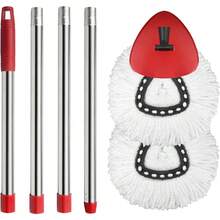 Enhanced Spin Mop Replacement System - 40% Larger Cleaning Surface Microfiber Heads For 1-Tank Spin Mop Systems (White Center Design) - Trắng (Hệ thống 1 bình) - Xem 1