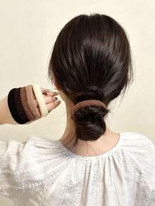 6/10 pièces Élastiques épais à haute élasticité, nouveaux élastiques à cheveux en caoutchouc, supports de queue de cheval durables, chouchous pour cheveux