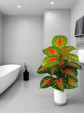 1pc,Lifelike Large Artificial Plants, Suitable For Indoor/Outdoor Decoration, Living Rooms, Offices, Gardens, Artificial Green Decoration, Very Suitable For Weddings, Mother's Day, Easter, Christmas, Thanksgiving, Halloween, Valentine's Day, Graduation Ceremonies, All Seasons In Spring, Container Not Included