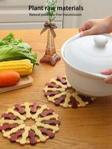 Bamboo Heat Insulation Mat, Pot Holder, Dining Table Placemat, Bowl Pad, Plate Coaster, Square/Round Shape,Home And Kitchen Must-Haves, Kitchen Utensils And Equipment As Christmas Practical Gifts