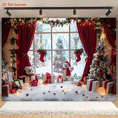 冬季仙境圣诞摄影背景布