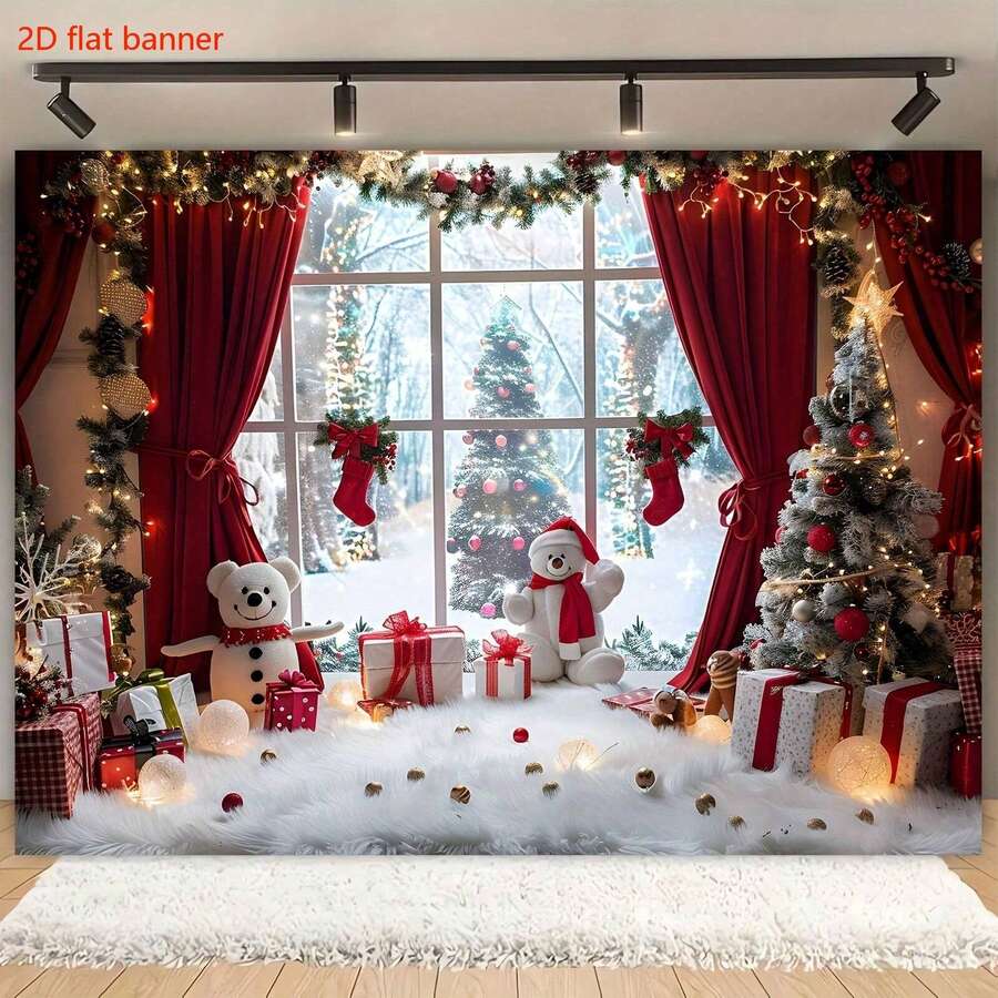 冬季仙境圣诞摄影背景布