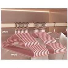 10pcs/20pcs/30pcs/100pcs Stainless Steel Plastic-Dipped Clothes Hangers, Traceless Anti-Shoulder Corner Thickened Clothes Drying Racks, Clothes Drying Racks With Shoulder Grooves, Durable And Space-Saving Clothes Hangers Suitable For Autumn Home Decoration, Bedroom Decoration, And Room Decoration.