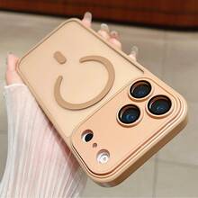 Magnetic Luxury Matte Translucent Armor Shockproof Case Compatible With IPhone 17 Pro Max 17 Air 16 16e 15 14 Plus 12 13 11 Pro Max Wireless Charge Cover - Desert Gold - View 3