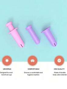 1Pc Applicator Tool For Menstrual Cups For Easy Insertion Reusable Period Cup Applicator Friendly Works With Most Menstrual Cups - Multicolor - View 8