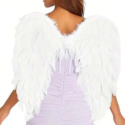 1 件角色扮演人造天使翅膀服装配饰，性感露背设计，适合节日舞台表演和派对服装道具