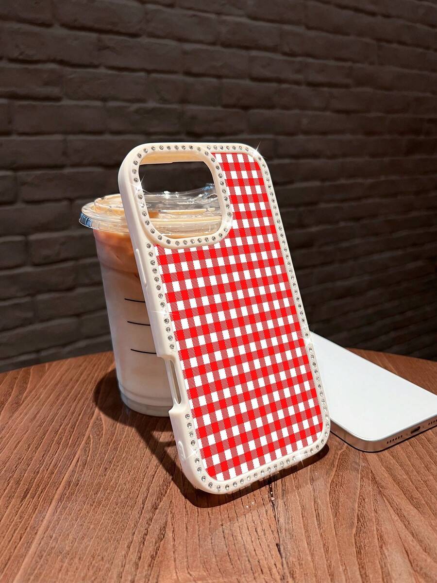 Checkered Mobile Phone Case, Designed With Classic Red And White ...