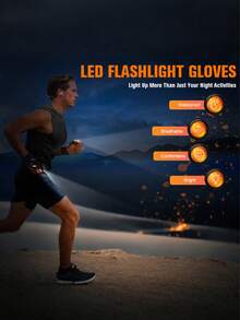 1 Pair Of LED Flashlight Gloves - Perfect For Car Maintenance, Night Fishing, Running, Camping, And Hiking! (Excluding Battery)