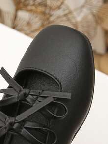 女童玛丽珍芭蕾平底鞋 - 黑色 - 查看 5