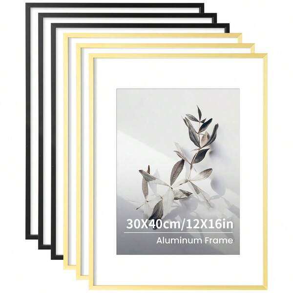 1/3 قطعة ، إطار صورة 30 * 40 سم / 12 * 16 بوصة ، إطار صور ألومنيوم ذهبي A4 ، إطار شهادات مستندات ملصقات 21 * 29.7 سم ، إطار 12 "* 16" بدون حشو ، إطار صور عمودي وأفقي للحائط باللون الأسود لديكور المنزل والملصقات