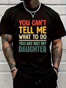 % Algodón Diseño Divertido de Papá para Padre Hombre por Hija Camiseta Casual de Manga Corta para Mujeres y Hombres Camiseta Gráfica - Negro - Ver 1