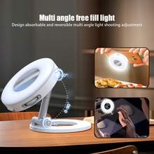 Luce di riempimento con specchio per attacco luce telefono LED MagSafe, luce ad anello per selfie con luminosità regolabile, compatibile con MagSafe, adatto per iPhone, smartphone, vlog/fotografia/videoconferenze, adatto per selfie e live streaming, fotografia, luce portatile per selfie, live streaming e luce portatile