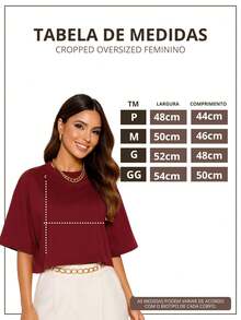 Oversized Women's Cropped - D00 - Maroon - View 4