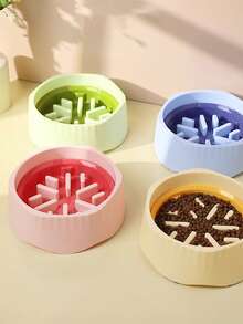 1 szt. (losowy kolor) przenośna miska na karmę dla zwierząt domowych, wielofunkcyjna miska dla psów/kotów, spowalniająca jedzenie i zapobiegająca zadławieniu, do karmienia i pojenia