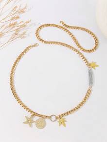 1pc Sexy Coin, Starfish, Palm Tree Pendant Waist Chain, Versatile For Women, Suitable For All Seasons